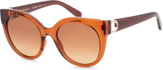 Ferragamo Ferragamo Womens 53 mm Crystal Caramel Sunglasses