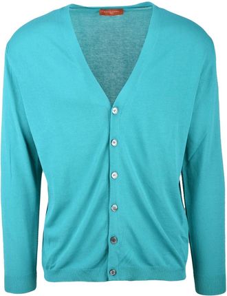 Daniele Fiesoli Aqua Green Button Cotton Cardigan