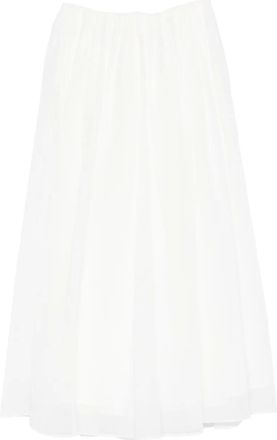 Brunello Cucinelli Zijden maxi-rok - Wit