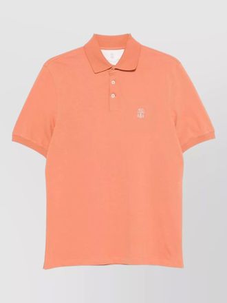 Brunello Cucinelli cotton polo shirt logo detail collar
