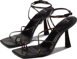 Marc Fisher Dariana Sandals Womens Black Ankle Strap Flared Heel RHS6173