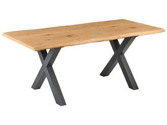 Beliani Moderno Tavolo Da Pranzo Estensibile 140/180 Cm Legno E Nero Bronson