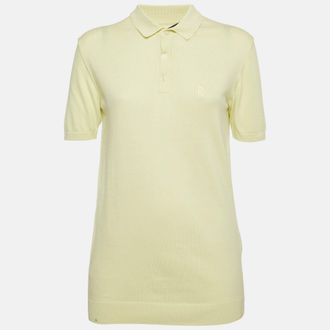 Roberto Cavalli Yellow Jersey Knit Polo T-Shirt