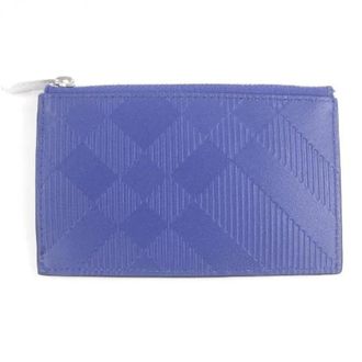 Burberry Pre-owned Check Patroon Leren Muntetui Kaarthouder - Heren - Pre-owned - Blauw - Maat: ONE Size Leer