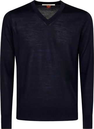Alpha Industries V-neck wool sweater - Blue