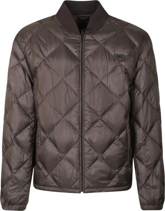 Prada Piumino Jas - Heren - Jassen - Bruin - Maat: M Poliester