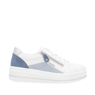Remonte Womens Julika Sneaker In White/ Blue/ Silver