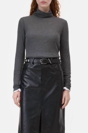 Closed Long Sleeve Tee In Dark Grey Melange