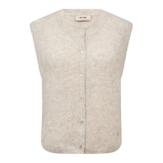 Mos Mosh Gilet a Girocollo in Maglia - - Knitwear - Donna - Grigio - L