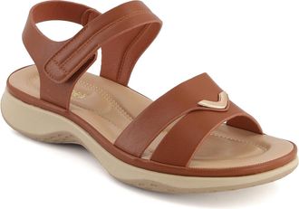 Andrea Womens Ankle Strap Sandals with Hook and loop Closure