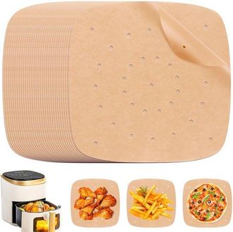 OEM Mttproducts, Papel Para Hornear Para Freidora De Aire, 200 Piezas, Antiadherente, 21,5 Cm, Papel Para Hornear Para Freidora De Aire, Cuadrado
