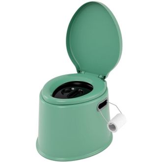 Costway Toilette Portatile WC Chimico, WC da Viaggio Leggero con Secchio Interno Rimovibile,Water Portatile per Adulti e Anziani con Portarotolo