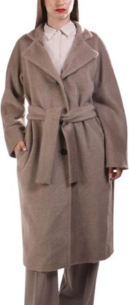 Marella Jassen - Dames - Jas met riem - Beige - M - Leer - Jassen