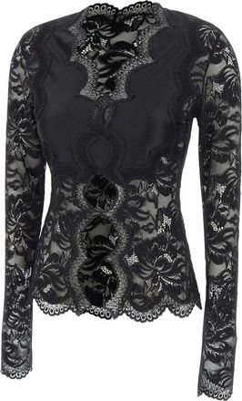 Paco Rabanne Lace Top - Dames - Blouses - Zwart - 2XS - Overhemden