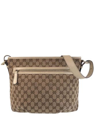 Gucci Beige Gg Canvas & Leather Shoulder Bag (Authentic Pre-Loved)