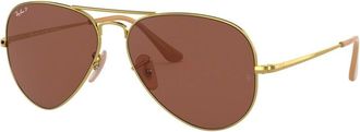 Ray-Ban RB3689 Polarized 9064AF Mens Sunglasses Gold Size 58