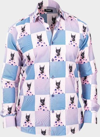 Maceoo Mens Fibonacci Snoop Check Sport Shirt