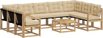 vidaXL Conjunto De Sof&aacute;s De Exterior 10 Uds. Y Beige Vidaxl