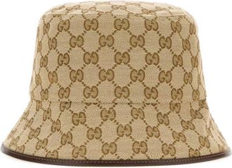 Gucci Beige GG Logo Bucket Hat