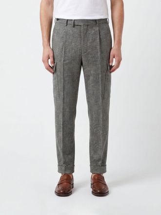Pantaloni Torino Pantaloni cargo slim fit in misto lana Principe di Galles