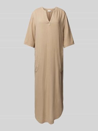 Kaffe Midikleid aus Viskose-Leinen-Mix Modell milia in Taupe, Größe 36