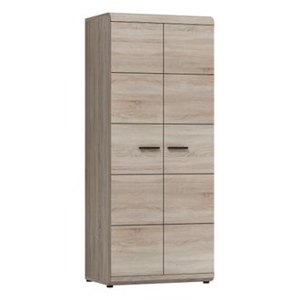 Dmora Guardarropa 2 Puertas Mostaarr, Armario De Dormitorio Con Perchero, 2 Estantes, 2 Puertas, 80x194h Cm Roble Marr&oacute;n