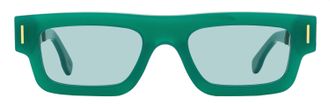 Retro Superfuture Colpo Low-Profile Rectangle Sunglasses - Green