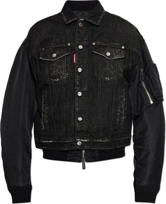 Dsquared2 Bomber Jacket - Heren - Spijkerjassen - Zwart - 2XL - Denim - Jassen