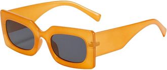 Generic Thick Frame Sunglasses For Men Fashion Luxury Big Frame Green Rectangle Sunglasses Male Chunky UV400,Orange Gray,one 2026