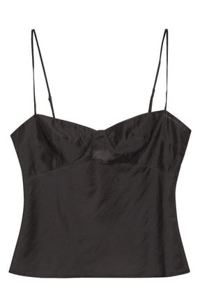 Reformation Alouette Semi Sheer Camisole in Black at Nordstrom, Size 12