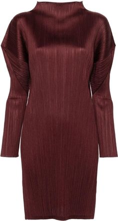Pleats Please Issey Miyake Monthly Colors February dress - women - Polyester - 3 - Brown