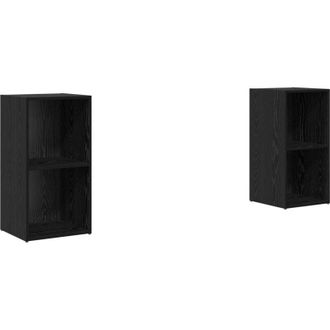 vidaXL Vidaxl - Conjunto De Mueble De Tv 2 Pcs Roble Negro 72 X 35 X 36.5 Cm
