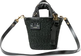 sacai Bucket Bags, female, Black, Size: ONE SIZE Hybrid Marche Micro Bag