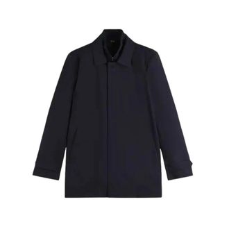 Fay Single-Breasted Coats, male, Blue, Size: 2XL Travel Morning Coat