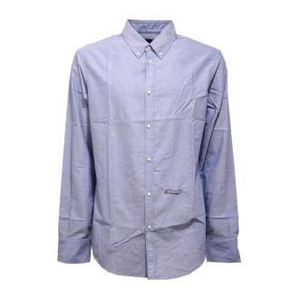 Dsquared2 Lichte katoenen overhemd gemaakt in Itali&euml; - Heren - Casual Overhemden - Blauw - 2XL - Katoen - Overhemden