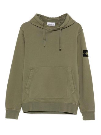Stone Island Grey Hoodie In Cotton With Logo