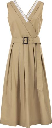 Max Mara Weekend Maxmara Wkdcono &Auml;rmelloses Midikleid aus Baumwollgabardine