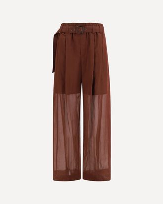 Brunello Cucinelli Cotton loose Pants with monili Female 36