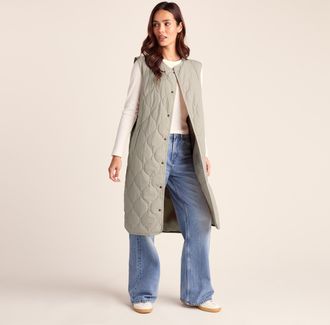 TOG24 Jena Womens Long Insulated Gilet - Cool Beige - Size 12 UK