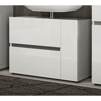 Dmora Mueble Bajo Lavabo Alamo, Un Caj&oacute;n, Hecho En Italia, 34x83x62h Cm Blanco Brillante