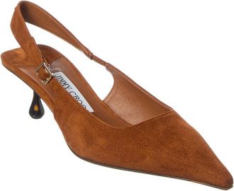 Jimmy Choo London Amel 50 Suede Slingback Pump
