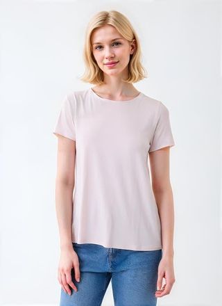 Majestic Filatures Soft Touch Short Sleeve T-Shirt with Pleated Back in Petale at Nordstrom, Size 3