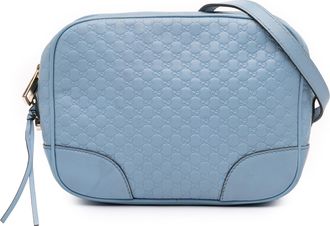 Gucci Pre-owned Womens Mini Microguccissima Bree Crossbody - Light Blue Leather - One Size