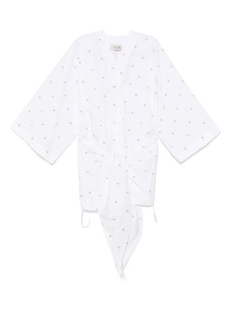 The Attico logo-embroidered mini dress - White