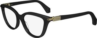 Ferragamo Eyeglasses Cat Eye Full Rim, Shiny Black Frame And Clear Demo Lens Lens Sf2974001