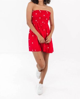 Le Lis Blanc Deux Sweet Liberty Strapless Mini Dress In Red