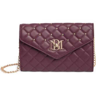 Badgley Mischka Diamond Quilt Convertible Crossbody Bag in Plum at Nordstrom Rack