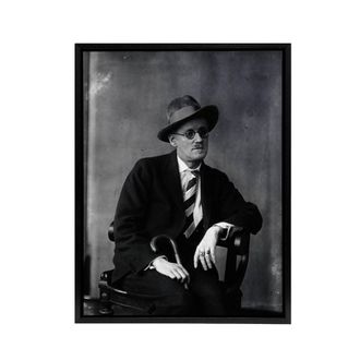 Artery8 Abbott James Joyce Seated Writer Framed Canvas Wall Art Print in Black | Size: W24 x H32