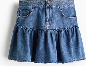 H&M Ausgestellter Denimjupe - Blue