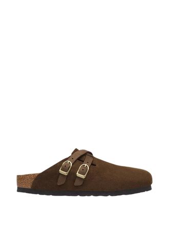 Birkenstock Blair Round Toe Crossover Strap Buckle Suede Flats